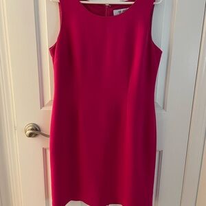Jones Studio Pink Sheath Midi Dress Scoop Neck Sleeveless